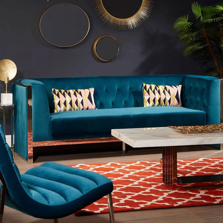 Vogue Sofa - 3 Seater - Teal Velvet Fabric