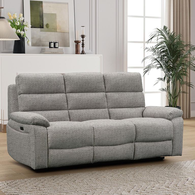 Westbury Power Recliner Sofa - Grey Fabric - 3 Seater