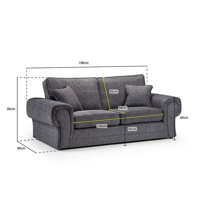 Wilcot Sofa - Grey Fabric - 3 Seater