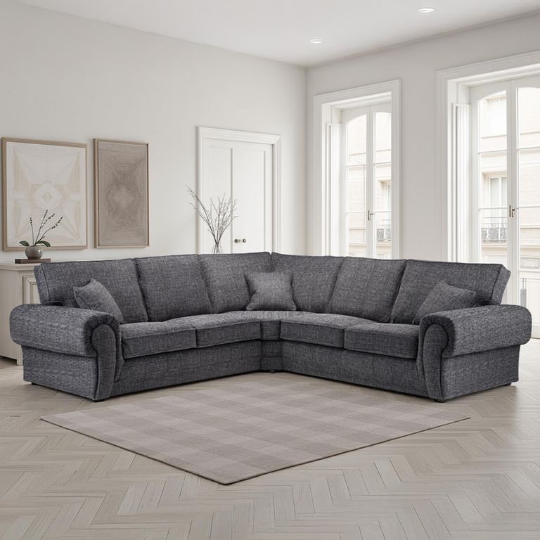 Wilcot Corner Sofa - Grey Fabric