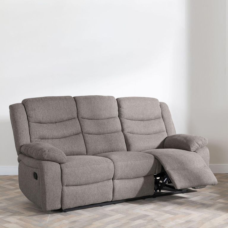 Windsor Brown Fabric 3 Seater Recliner Sofa