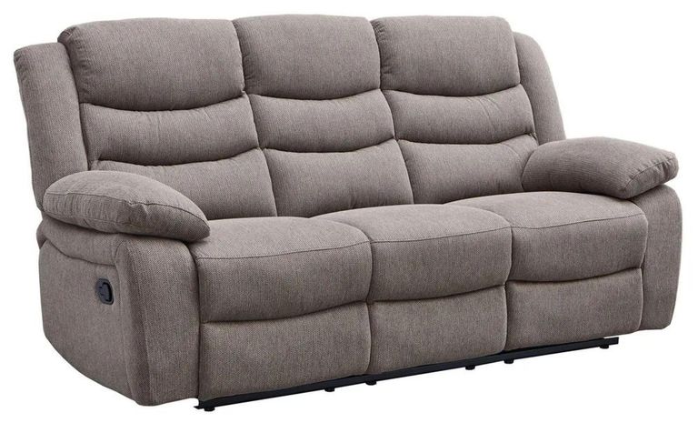 Windsor Brown Fabric 3 Seater Recliner Sofa