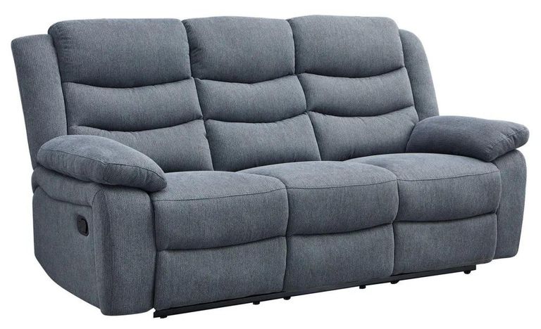Windsor Dark Grey Fabric 3 Seater Recliner Sofa