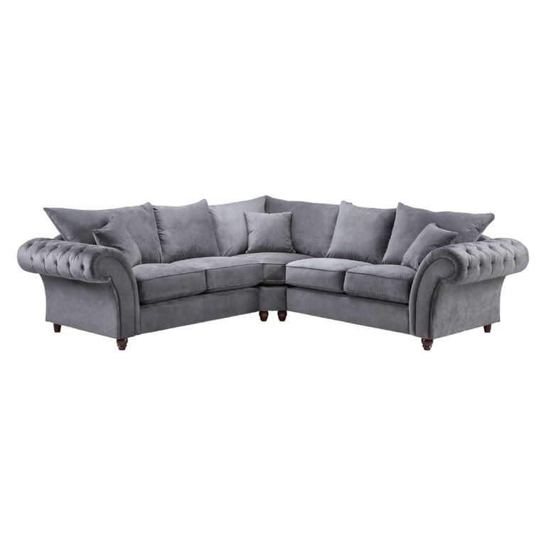 Windsor Corner Sofa - Fullback - Grey - Large