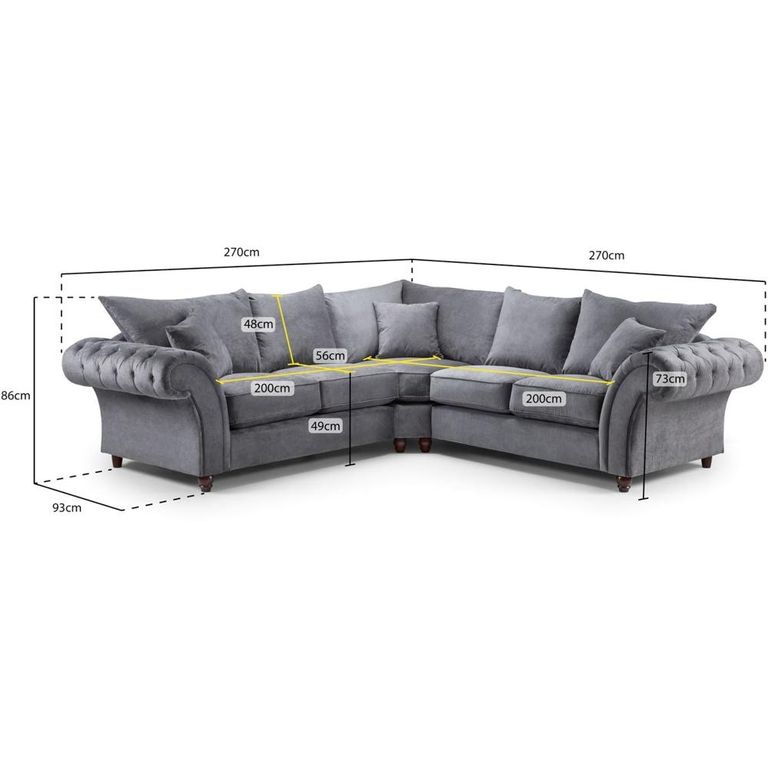 Windsor Corner Sofa - Fullback - Stone - Large