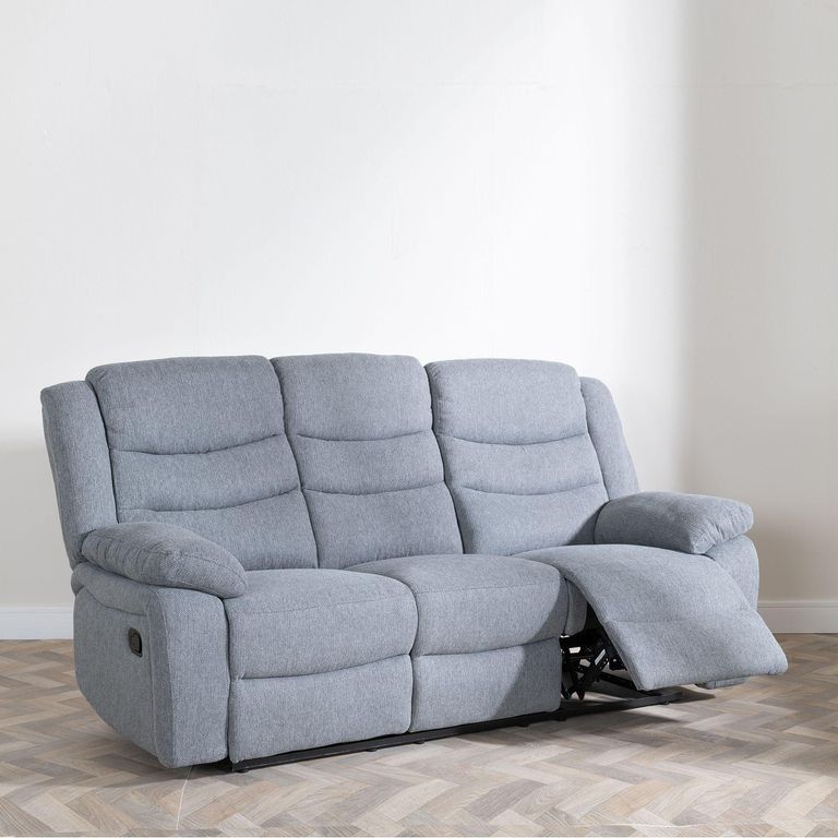 Windsor Grey Fabric 3 Seater Recliner Sofa