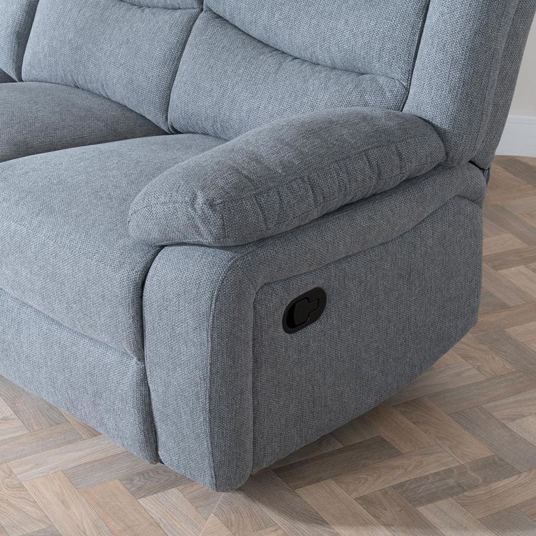 Windsor Grey Fabric 3 Seater Recliner Sofa