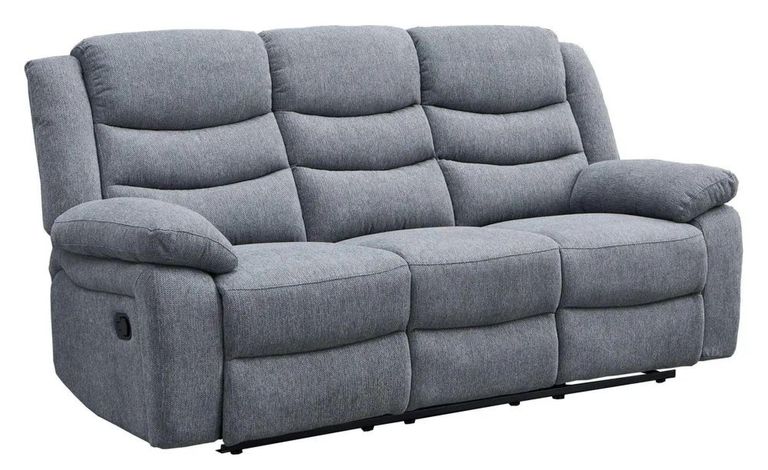 Windsor Grey Fabric 3 Seater Recliner Sofa