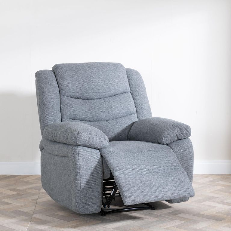 Windsor Grey Fabric Recliner Armchair