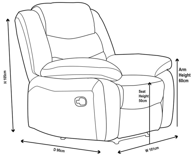 Windsor Grey Fabric Recliner Armchair