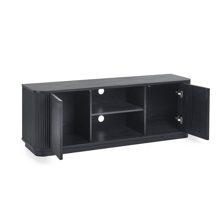 Louis TV Unit - 140cm - Black - Fluted Base