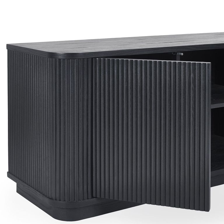 Louis TV Unit - 140cm - Black - Fluted Base