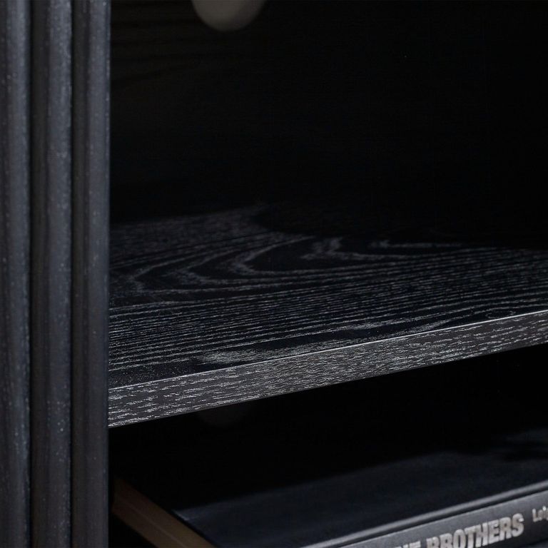 Louis TV Unit - 140cm - Black - Fluted Base