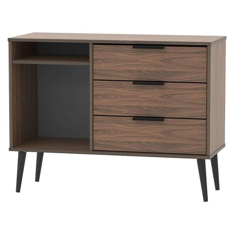 Hong Kong TV Unit - 95cm - with Wooden Legs - Walnut