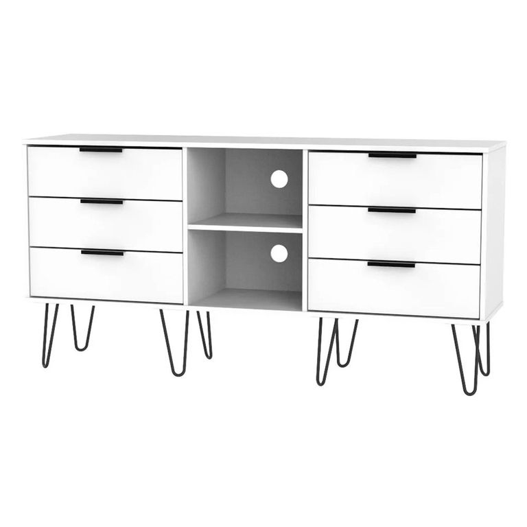 Hong Kong TV Unit - 150cm - with Hairpin Legs - White
