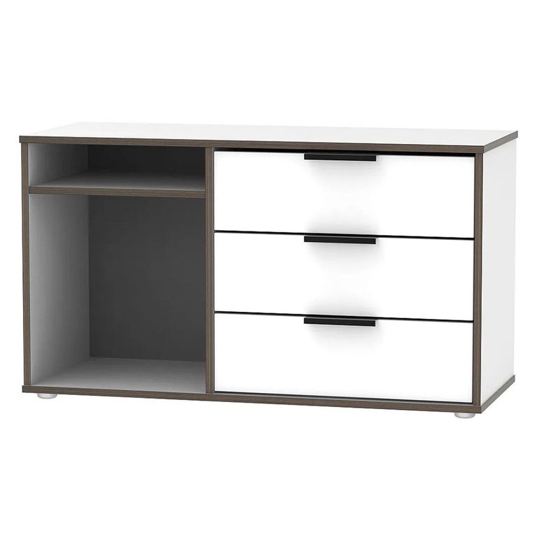 Hong Kong TV Unit - 95cm - with Glides Legs - White