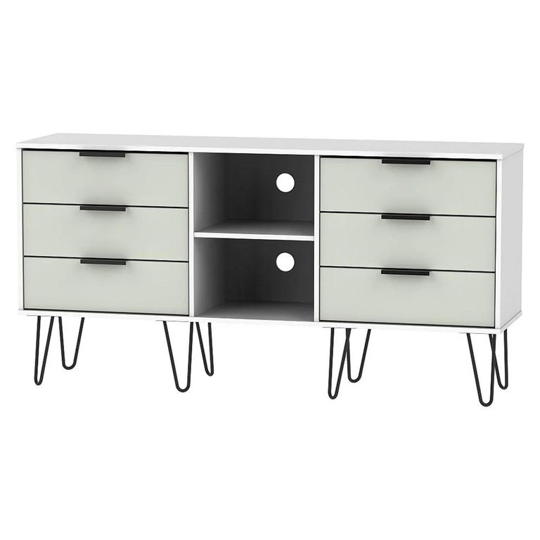 Hong Kong TV Unit - 150cm - with Hairpin Legs - Cashmere and White