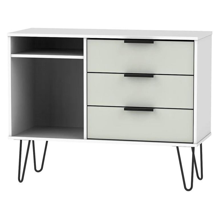 Hong Kong TV Unit - 95cm - with Hairpin Legs - Cashmere and White