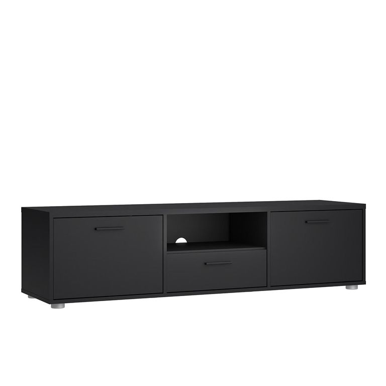 Media TV Unit - 2 Door - 1 Drawer - 147.2cm - Storage - Black