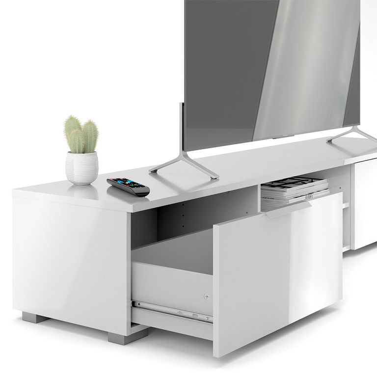 Match TV Unit - 2 Drawer - 1727cm - White Gloss