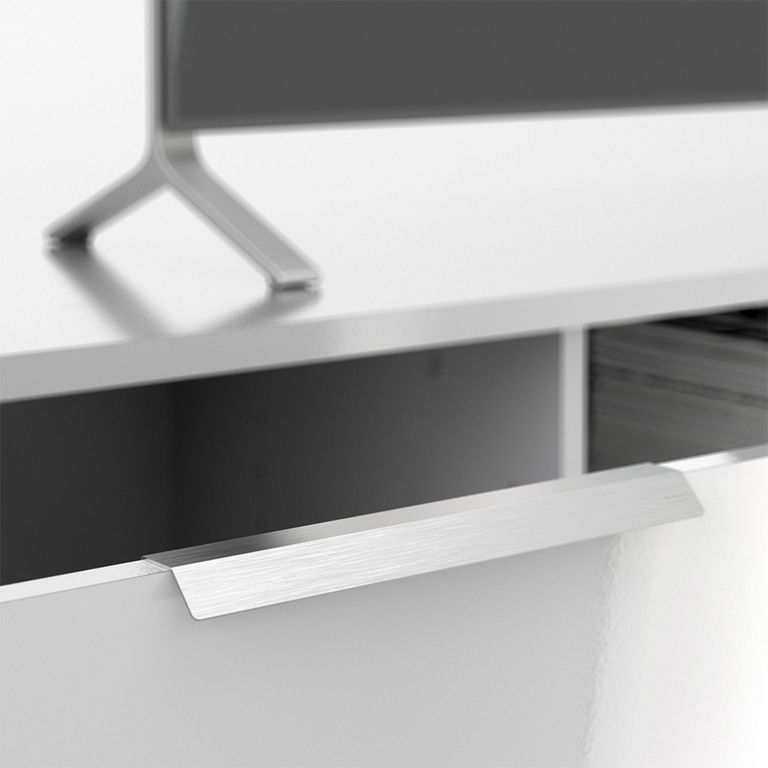 Match TV Unit - 2 Drawer - 1727cm - White Gloss