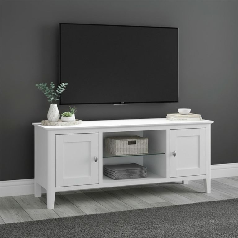 Hampstead TV Unit - 2 Door - White