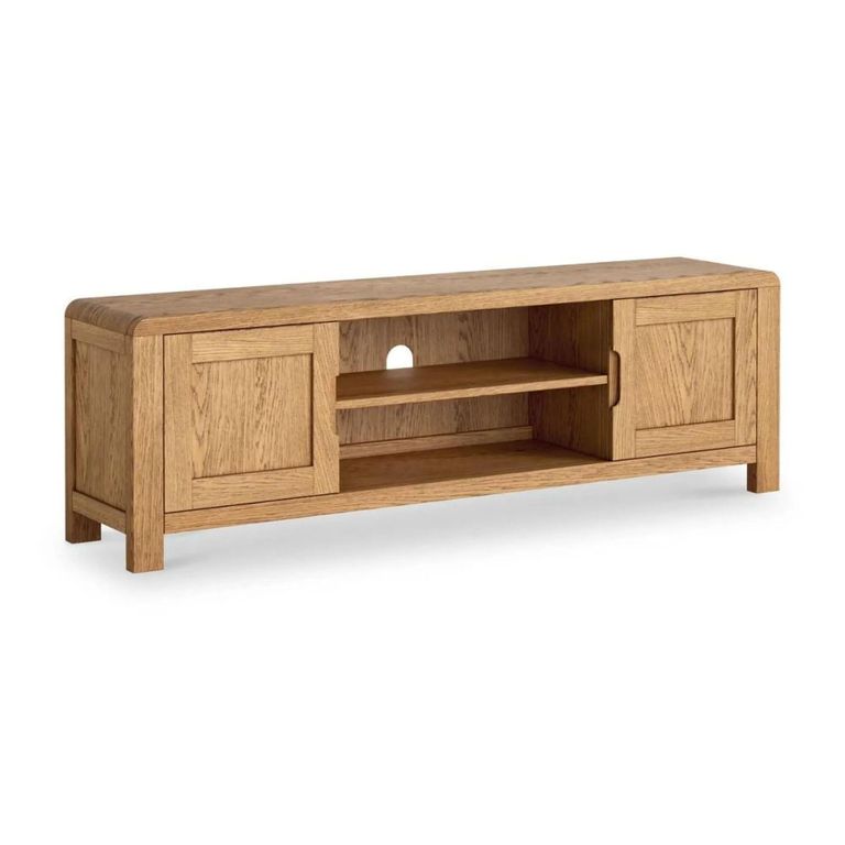 Thurlestone Curved Large TV Unit - 2 Door - Oak