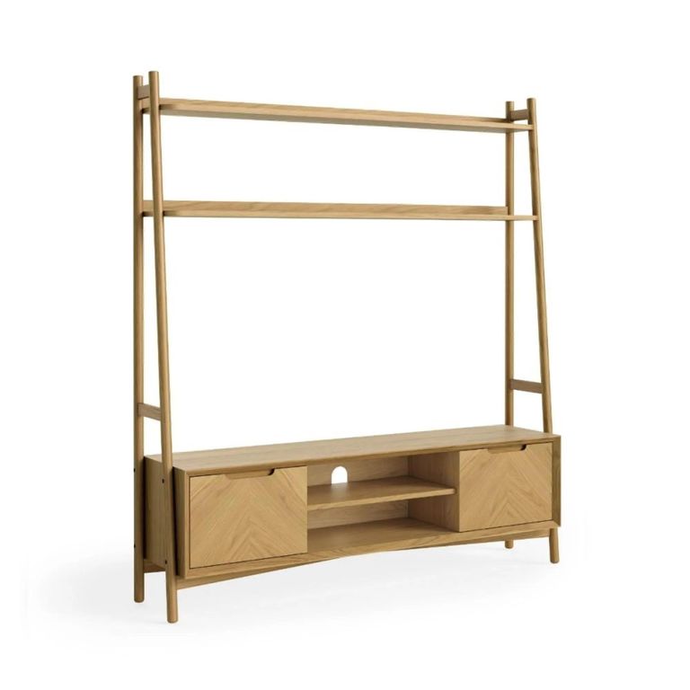 Valencia Herringbone Ladder Storage TV Unit - Oak - 160cm