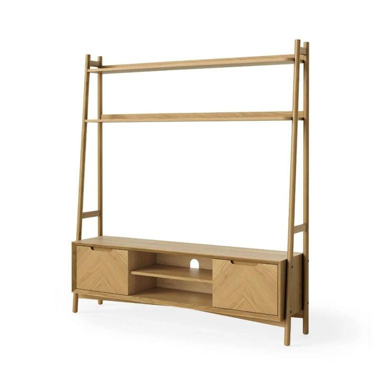 Valencia Herringbone Ladder Storage TV Unit - Oak - 160cm