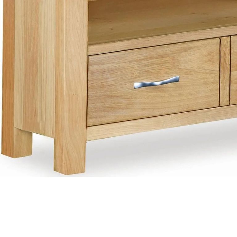 New Trinity Corner TV Unit - 2 Drawer - Natural Oak