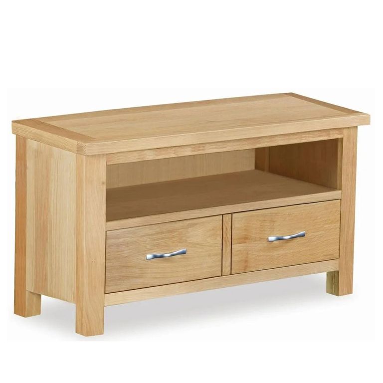 New Trinity TV Unit - 2 Drawer - Natural Oak