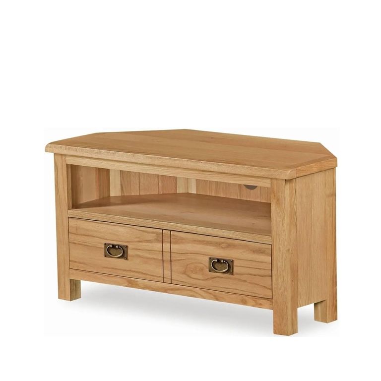 Salisbury Lite Corner TV Unit - 2 Drawer - Oak