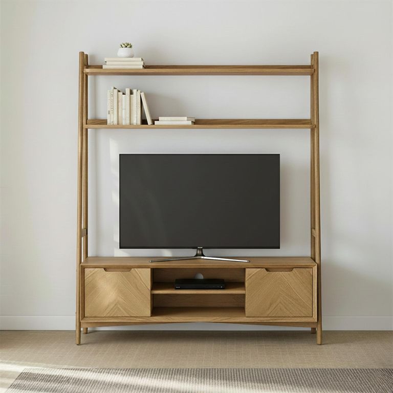 Valencia Herringbone Ladder Storage TV Unit - Oak - 160cm