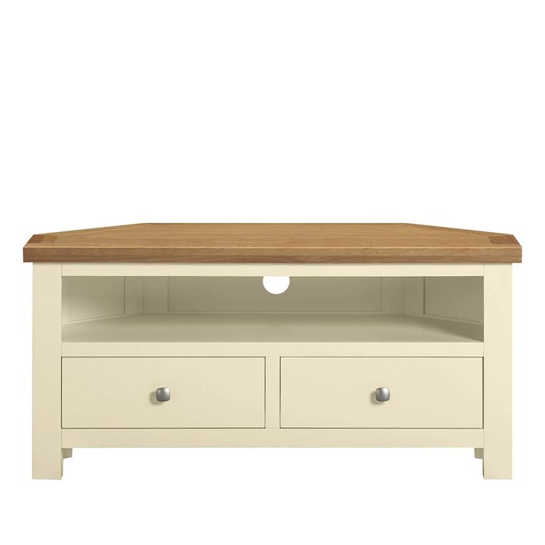 Lundy Corner TV Unit - 105cm - Ivory Painted