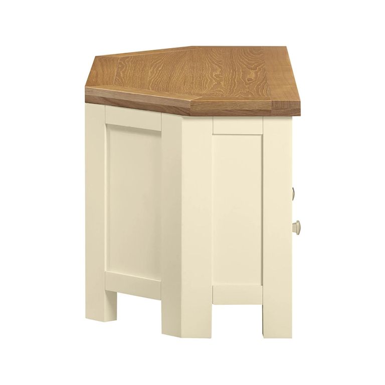 Lundy Corner TV Unit - 105cm - Ivory Painted