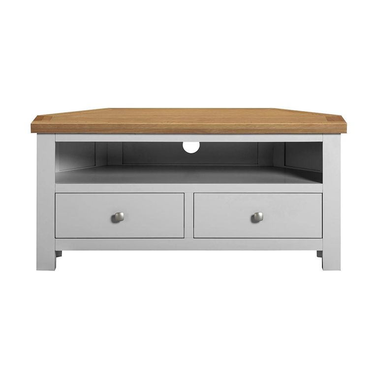 Lundy Corner TV Unit - 105cm - Grey Painted