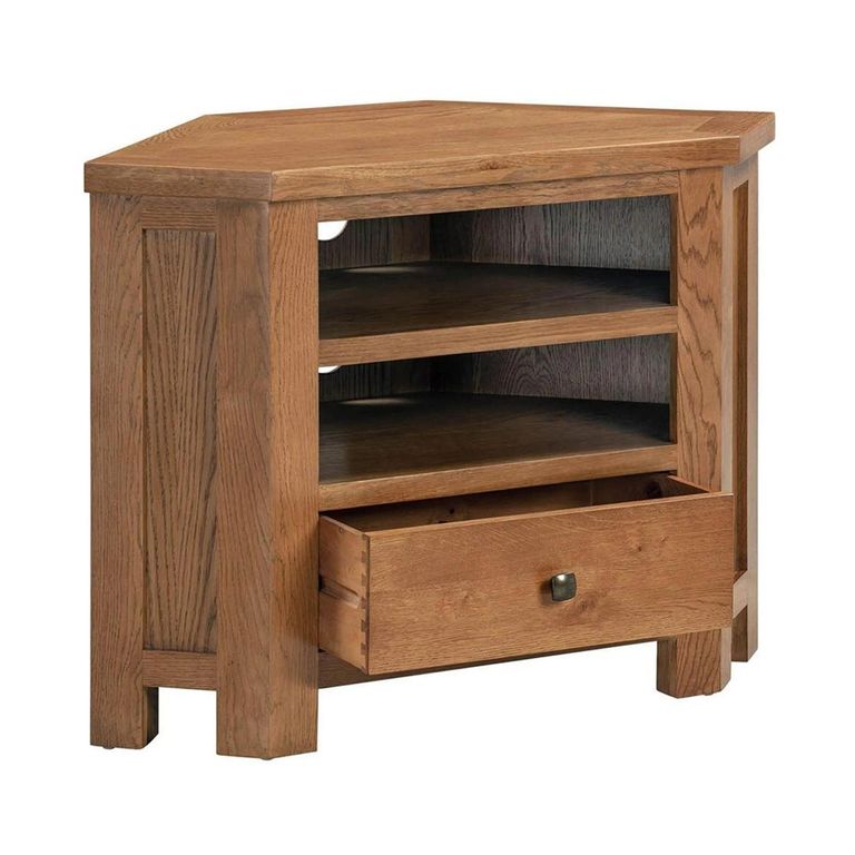 Original Corner TV Unit - 90cm - Rustic Oak