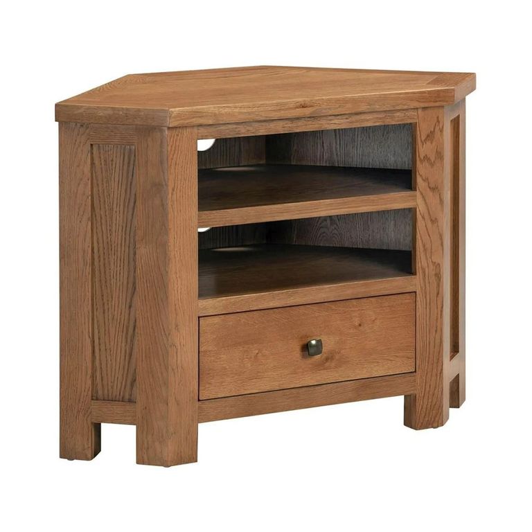 Original Corner TV Unit - 90cm - Rustic Oak