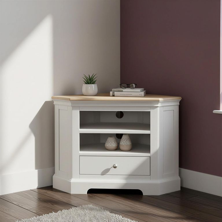 Cromwell TV Unit - Corner - 91cm - Grey Painted