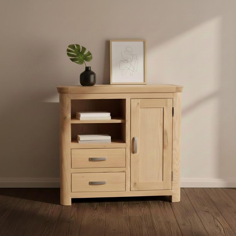 Treviso Media Cabinet - 1 Door 2 Drawer - Oak