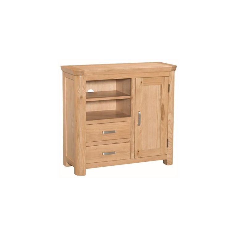 Treviso Media Cabinet - 1 Door 2 Drawer - Oak