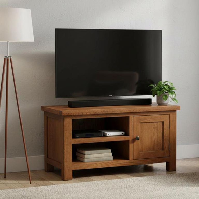 Original TV Unit - 1 Door Small - Rustic Oak