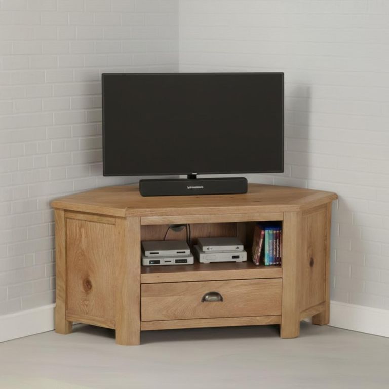 Kilmore Corner TV Unit - 1 Drawer - Oak