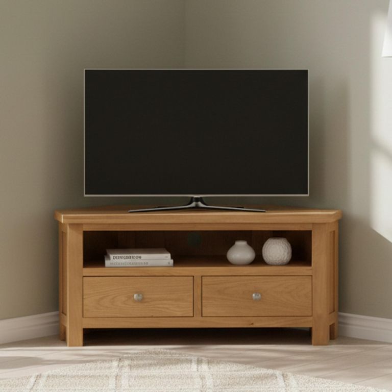 Appleby Oak 105cm Corner TV Unit - Oak