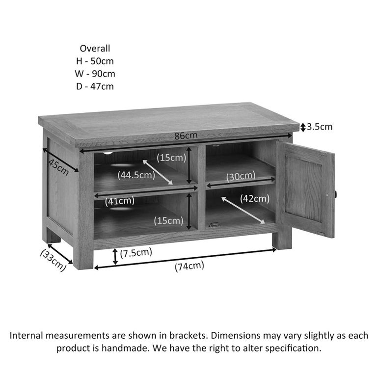 Appleby TV Unit - 1 Door - Small - Oak