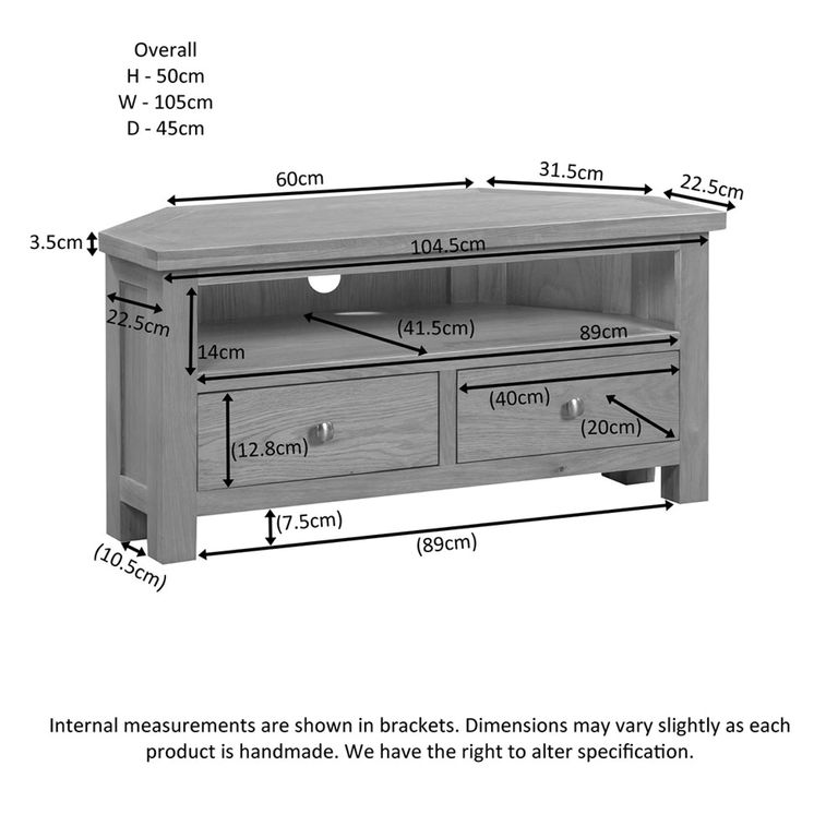 Appleby Oak 105cm Corner TV Unit - Oak