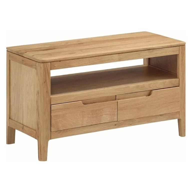 Dunmore Small TV Unit - 2 Drawer - Oak