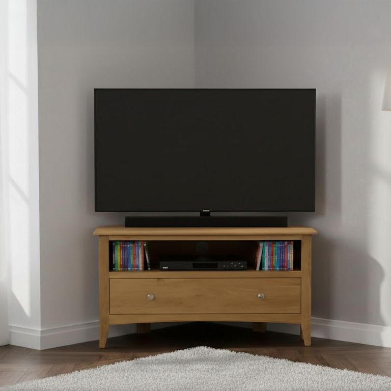 Kilkenny Corner TV Unit - 1 Drawer - Oak