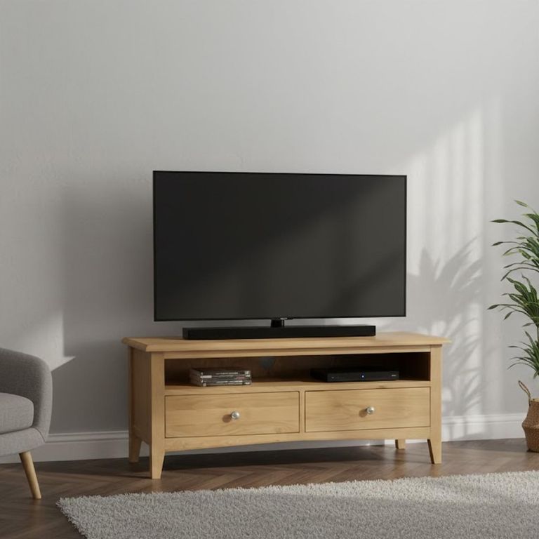 Kilkenny Large TV Unit - 2 Drawer - Oak