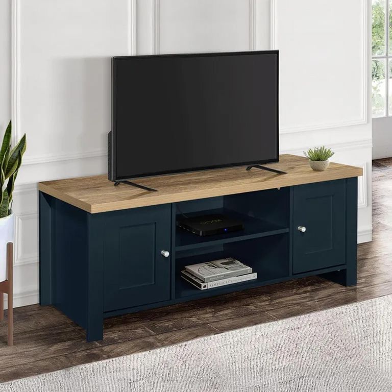 Clearance - Highgate TV Unit - 2 Door - Navy Blue Painted - A497